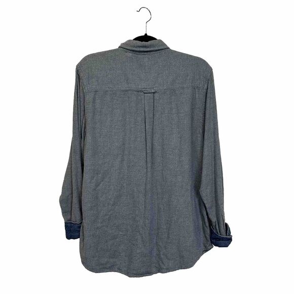 Woolrich Chamois Shirt Men’s Large Gray Long Sleeve Button Up Long Sleeve Cotton - Picture 4 of 11